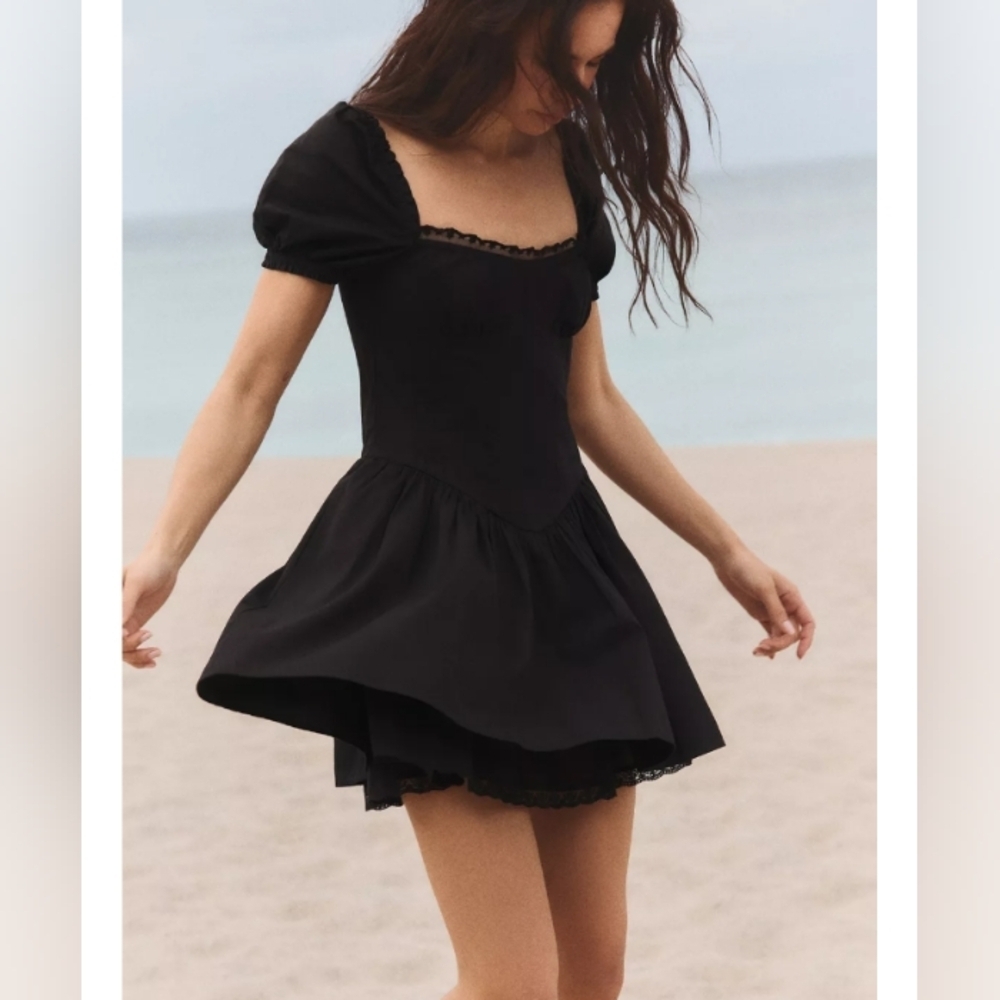 Zara Short Poplin Lace Dress - Picture 3 of 5